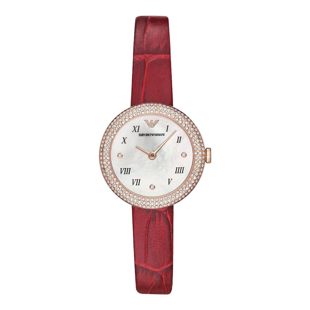 Emporio Armani AR11357 Two-Hand Red Leather Watch Emporio Armani AR11357 Two-Hand Red Leather Watch